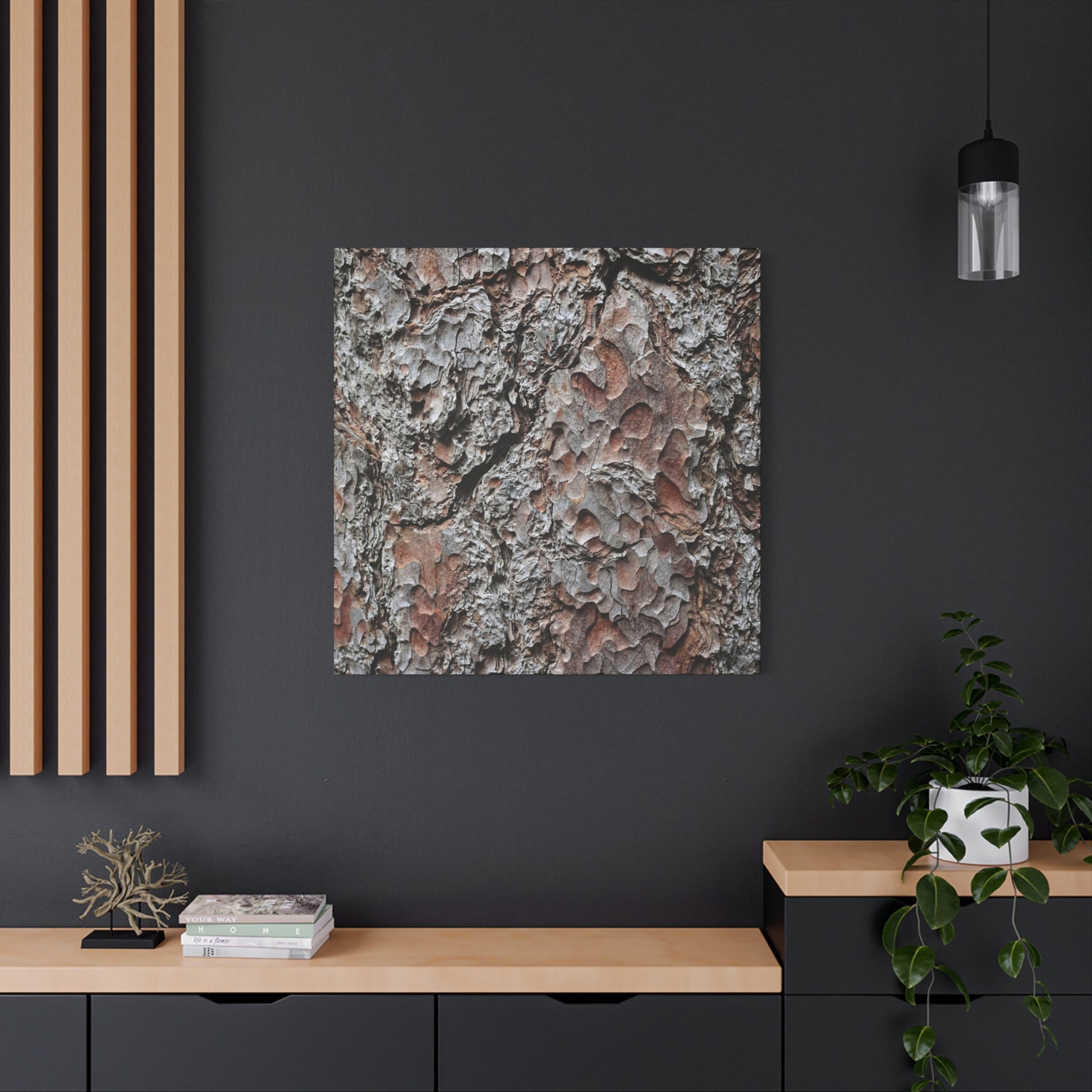 Textured Whispers of Bark - Unique Frameless Canvas Wall Art - Art By Earth