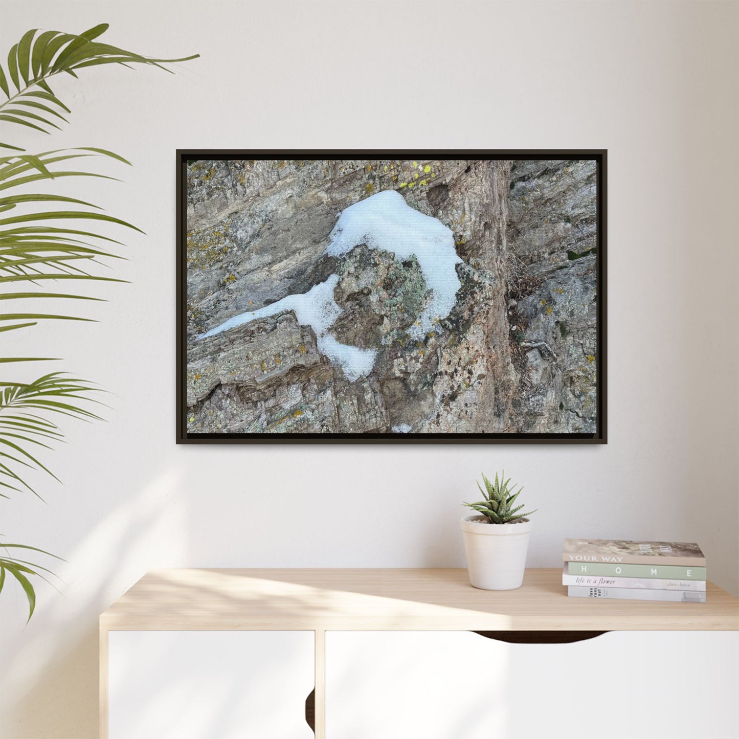 Lichen's Embrace - Unique Stretched Canvas Wall Art