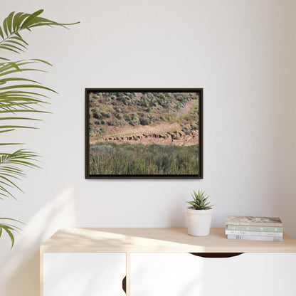 Ancient Dwellings in the Valley - Unique Stretched Canvas Wall Art - Art By Earth