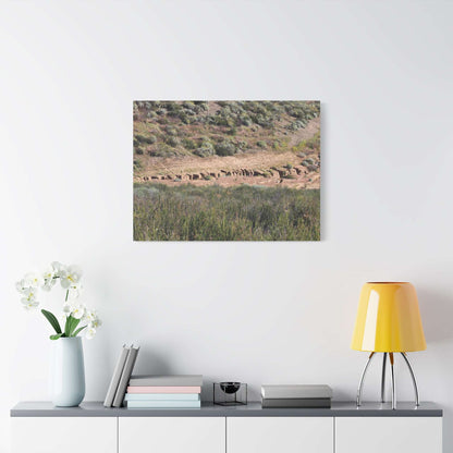 Ancient Dwellings in the Desert Valley - Unique Frameless Canvas Wall Art - Art By Earth