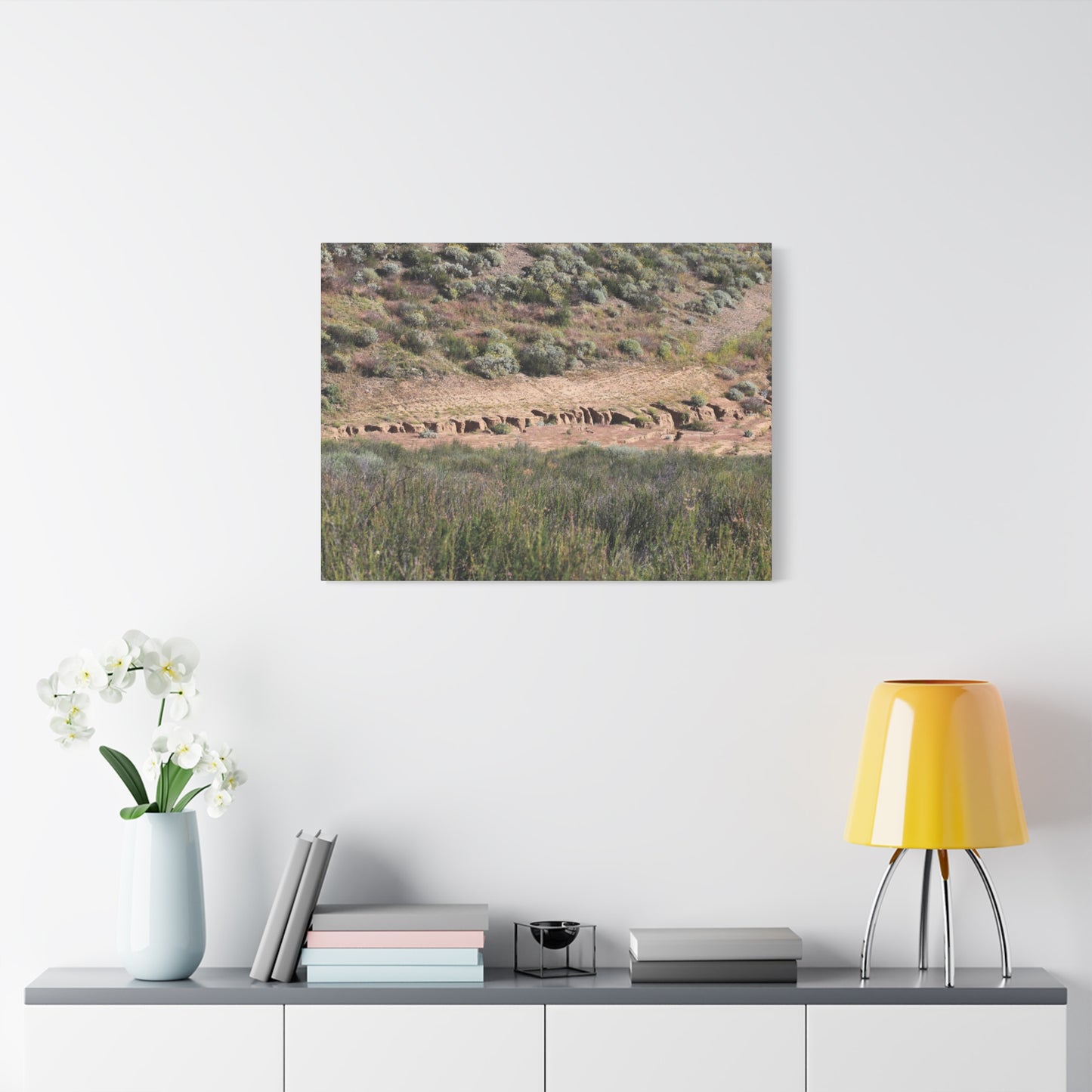 Ancient Dwellings in the Desert Valley - Unique Frameless Canvas Wall Art - Art By Earth