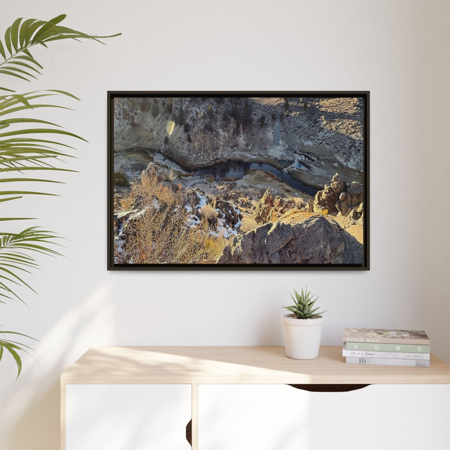 Fractured Landscape at Dawn - Unique Stretched Canvas Wall Art