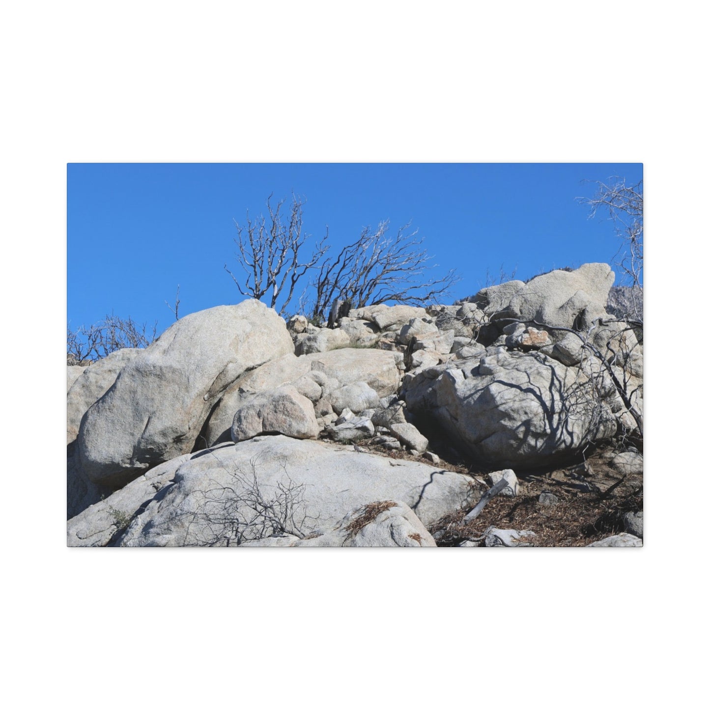 Desert Rocks Under Blue Sky - Unique Frameless Canvas Wall Art - Art By Earth