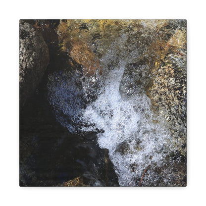 Water's Whisper Between Stone - Unique Frameless Canvas Wall Art - Art By Earth