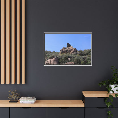 Sagebrush Landscape with Boulder Outcrop - Unique Stretched Canvas Wall Art - Art By Earth