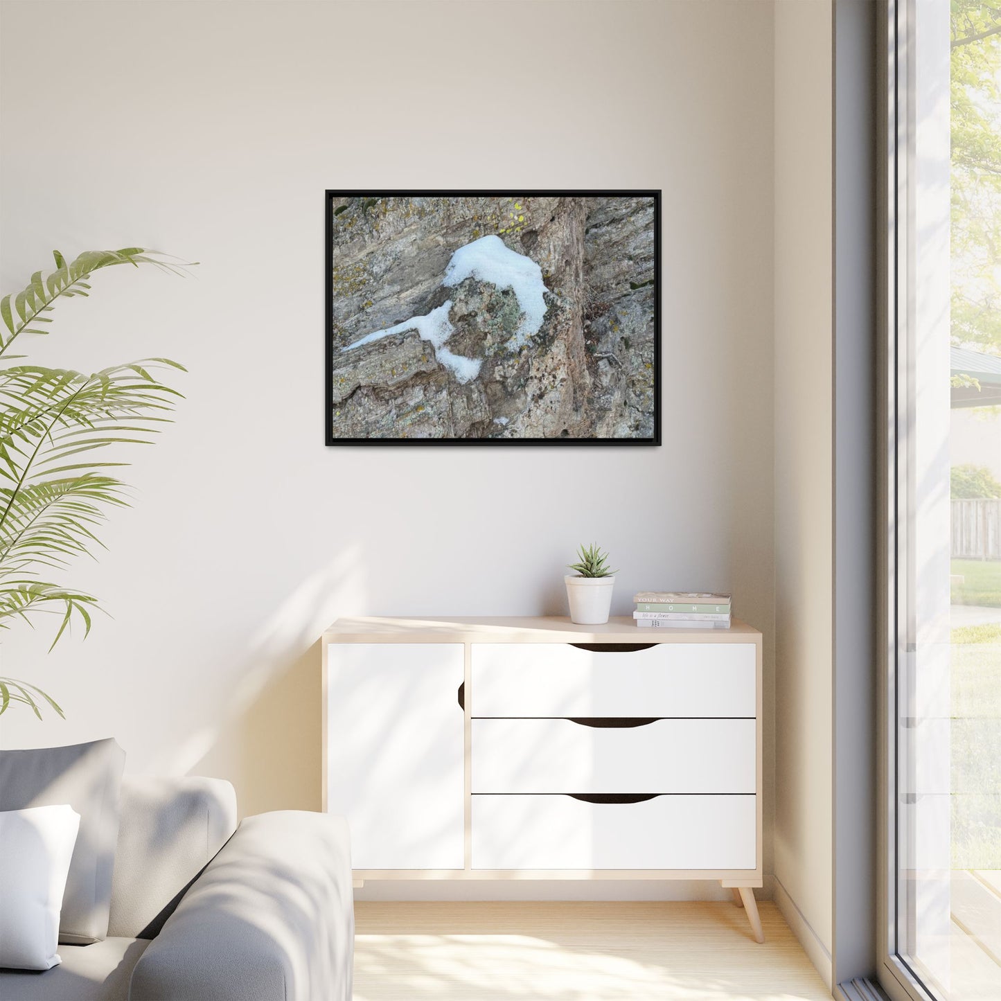 Lichen's Embrace - Unique Stretched Canvas Wall Art