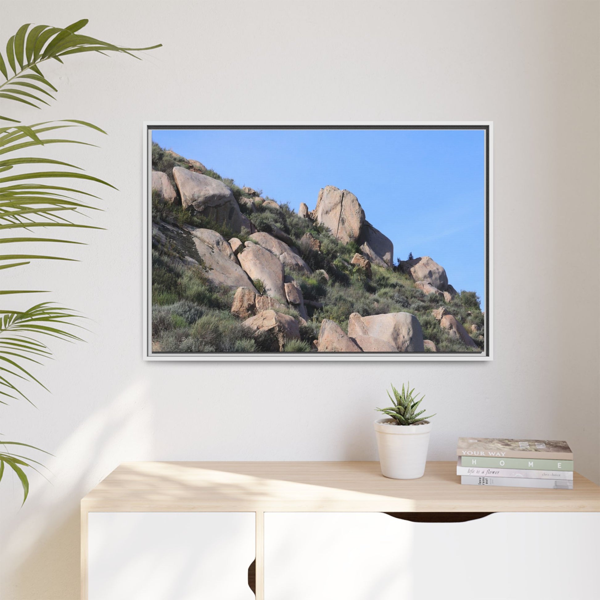 Ancient Boulders in Arid Landscape - Unique Stretched Canvas Wall Art - Art By Earth
