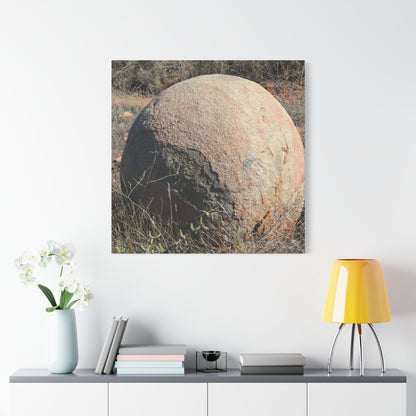 Spherical Stone at Rest - Unique Stretched Canvas Wall Art - Art By Earth