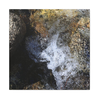 Water's Whisper Between Stone - Unique Frameless Canvas Wall Art - Art By Earth