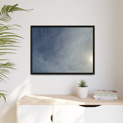 Undulating Whispers of Cerulean Stillness - Unique Stretched Canvas Wall Art - Art By Earth