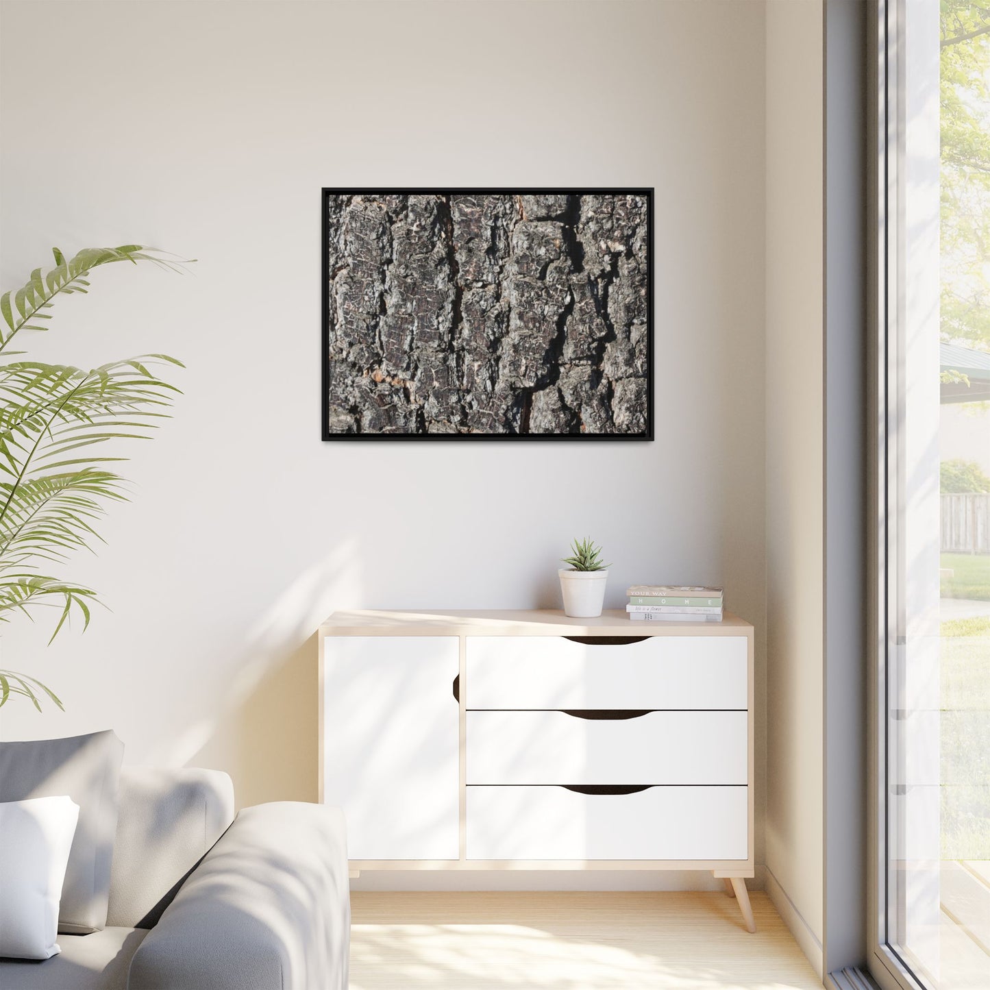 Bark Study in Gray - Unique Stretched Canvas Wall Art - Art By Earth