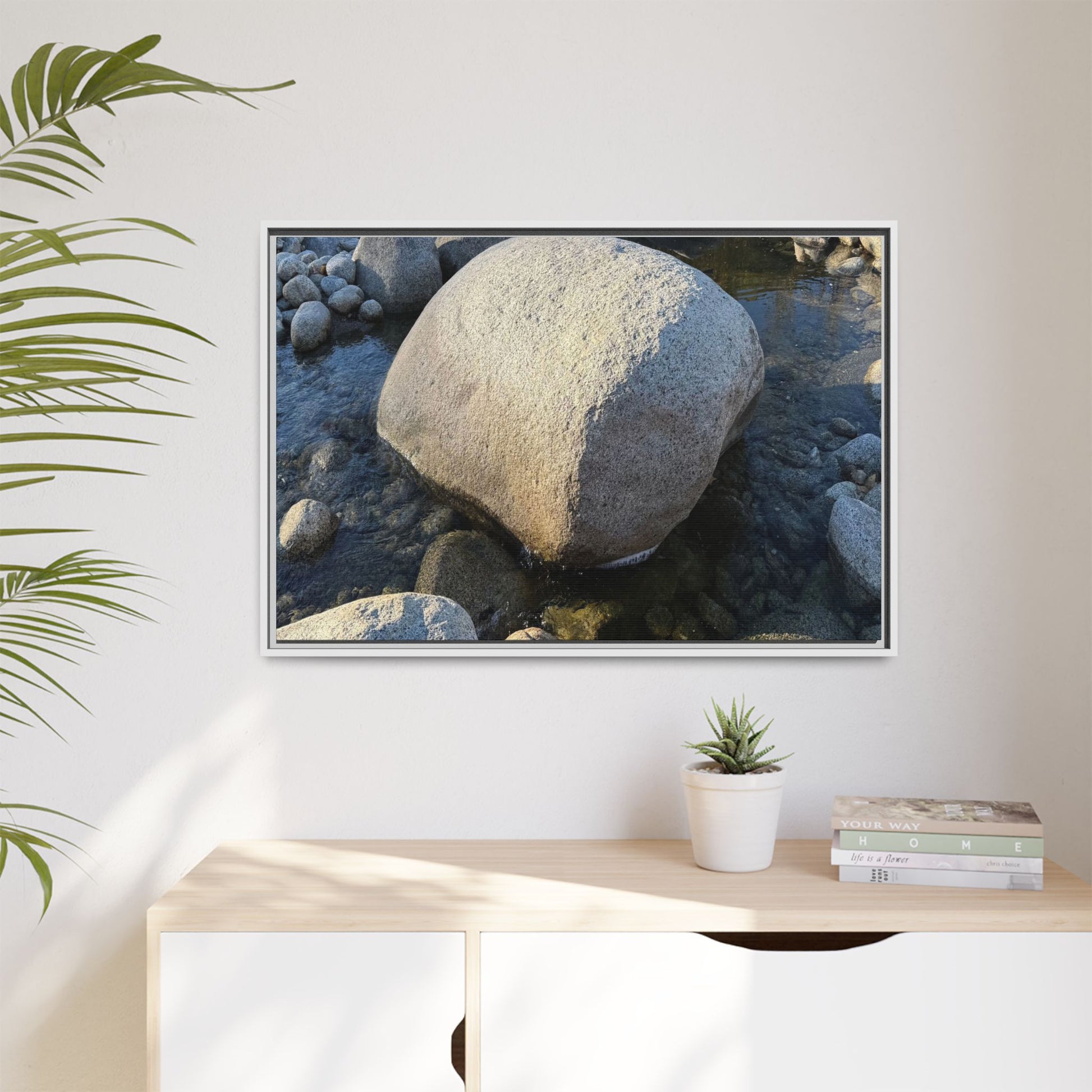 Rocky Riverbed - Unique Stretched Canvas Wall Art - Art By Earth