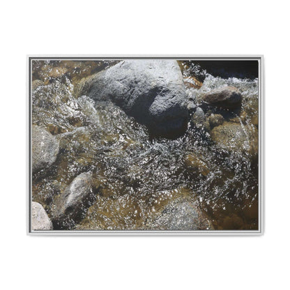 Water's Dance Over Stone - Unique Stretched Canvas Wall Art - Art By Earth