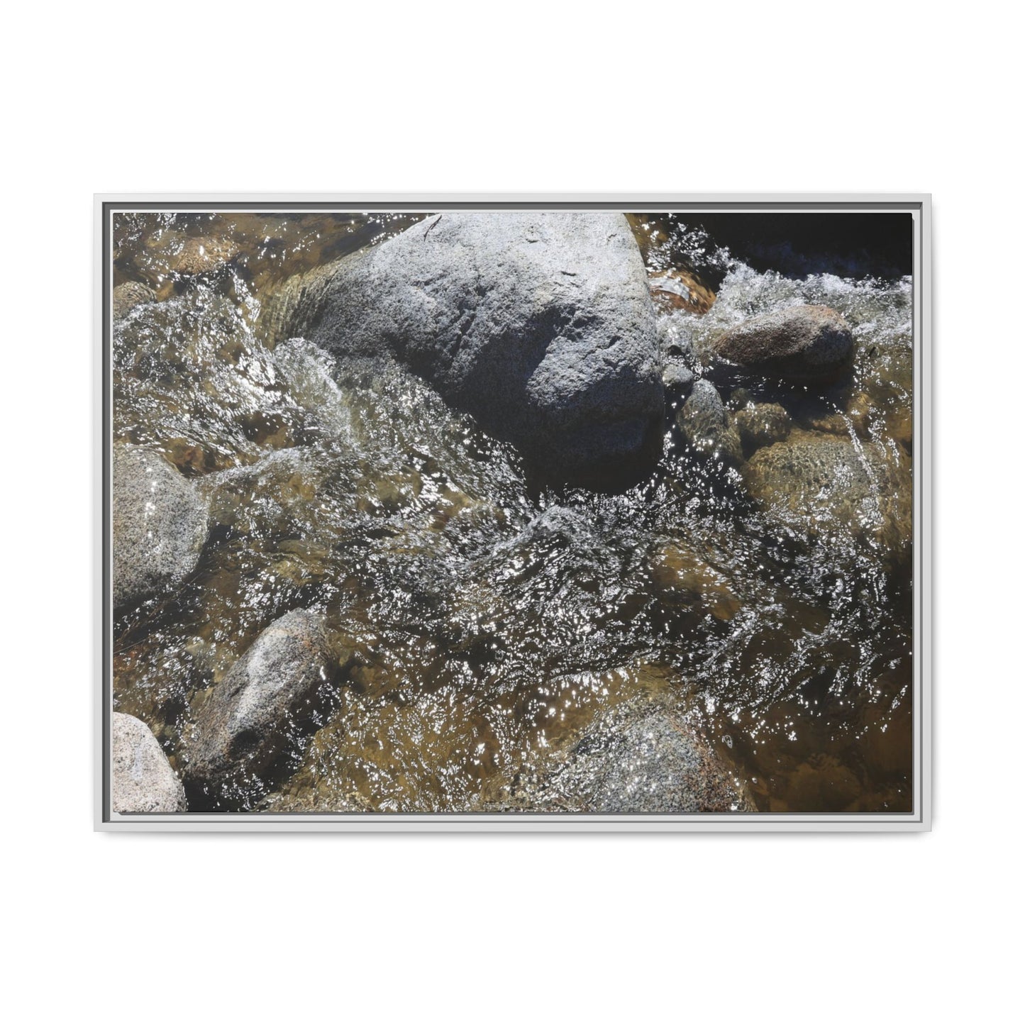 Water's Dance Over Stone - Unique Stretched Canvas Wall Art - Art By Earth