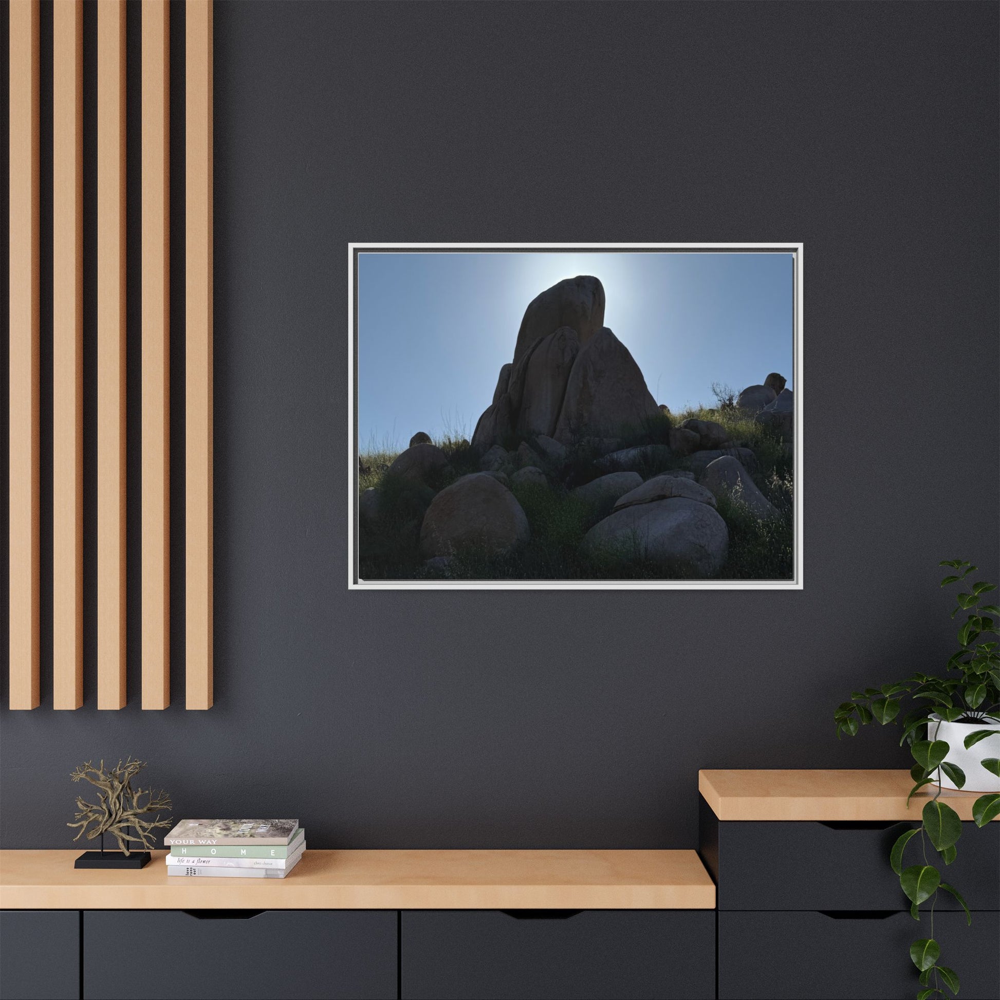 Boulder Silhouette - Unique Stretched Canvas Wall Art - Art By Earth