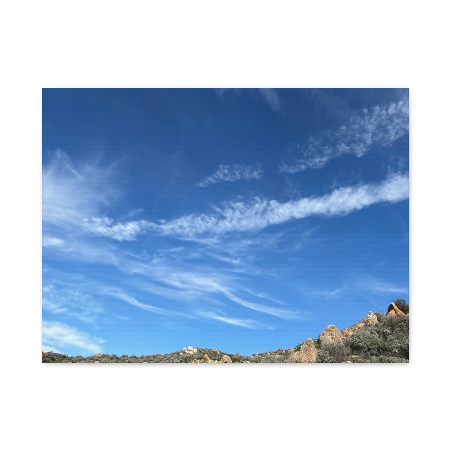 Desert Hills Under Blue Sky - Unique Frameless Canvas Wall Art - Art By Earth