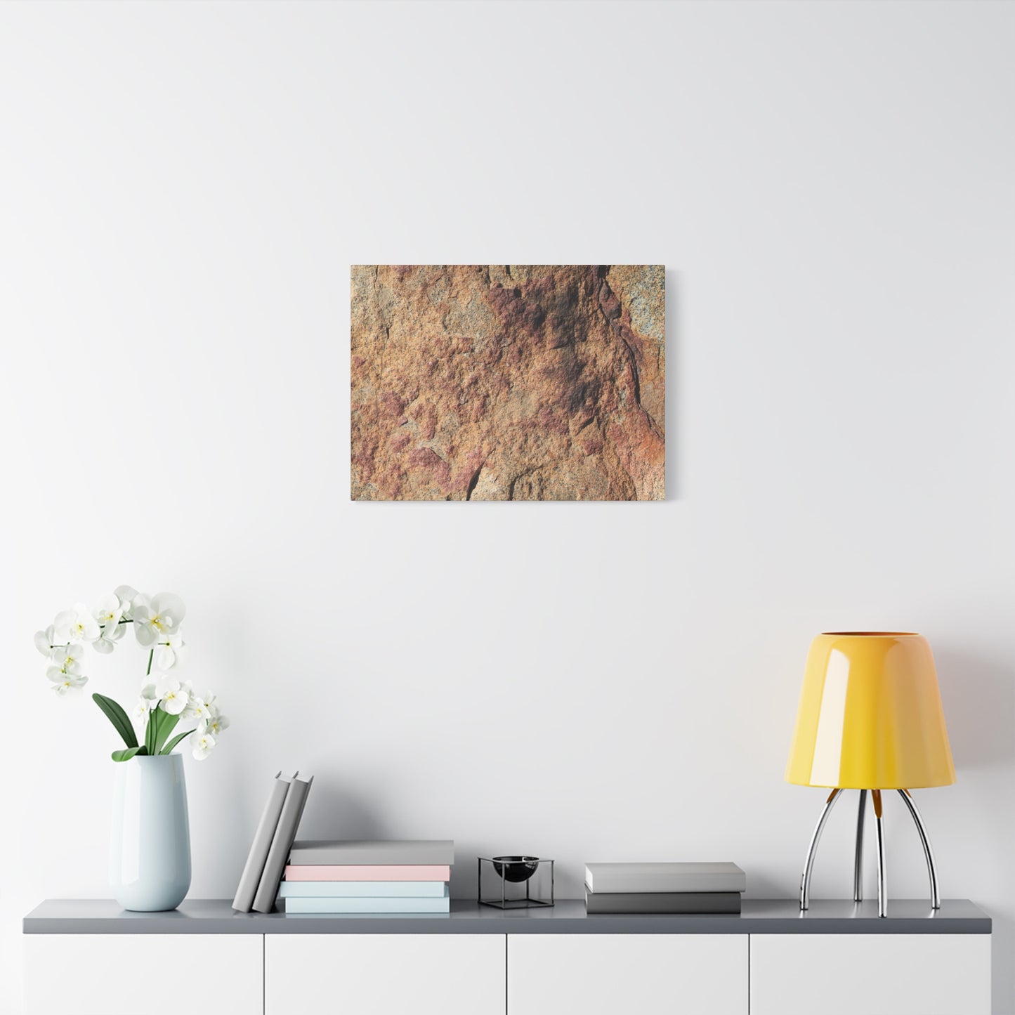 Lithic Veins of Ember - Unique Frameless Canvas Wall Art - Art By Earth