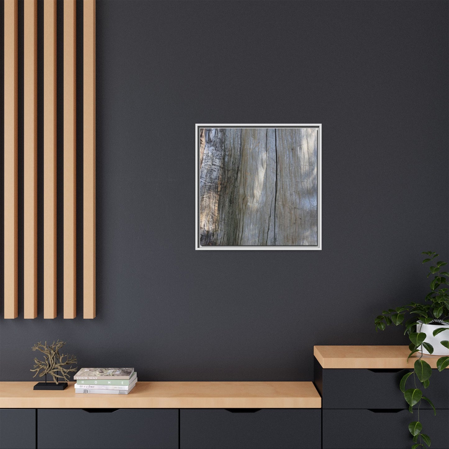 Cracked Timber Texture - Unique Stretched Canvas Wall Art