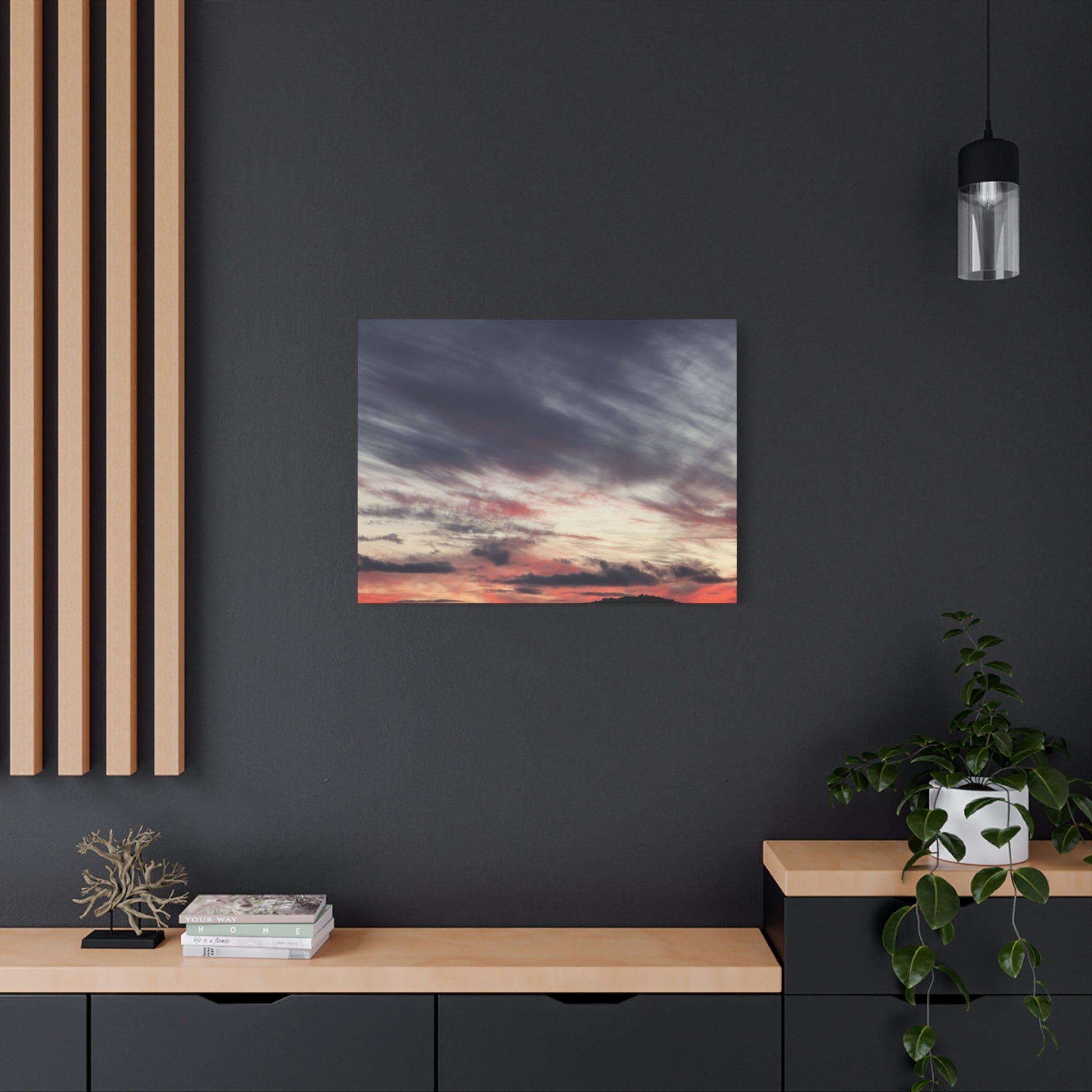 Sunset Over Mountains - Unique Frameless Canvas Wall Art - Art By Earth