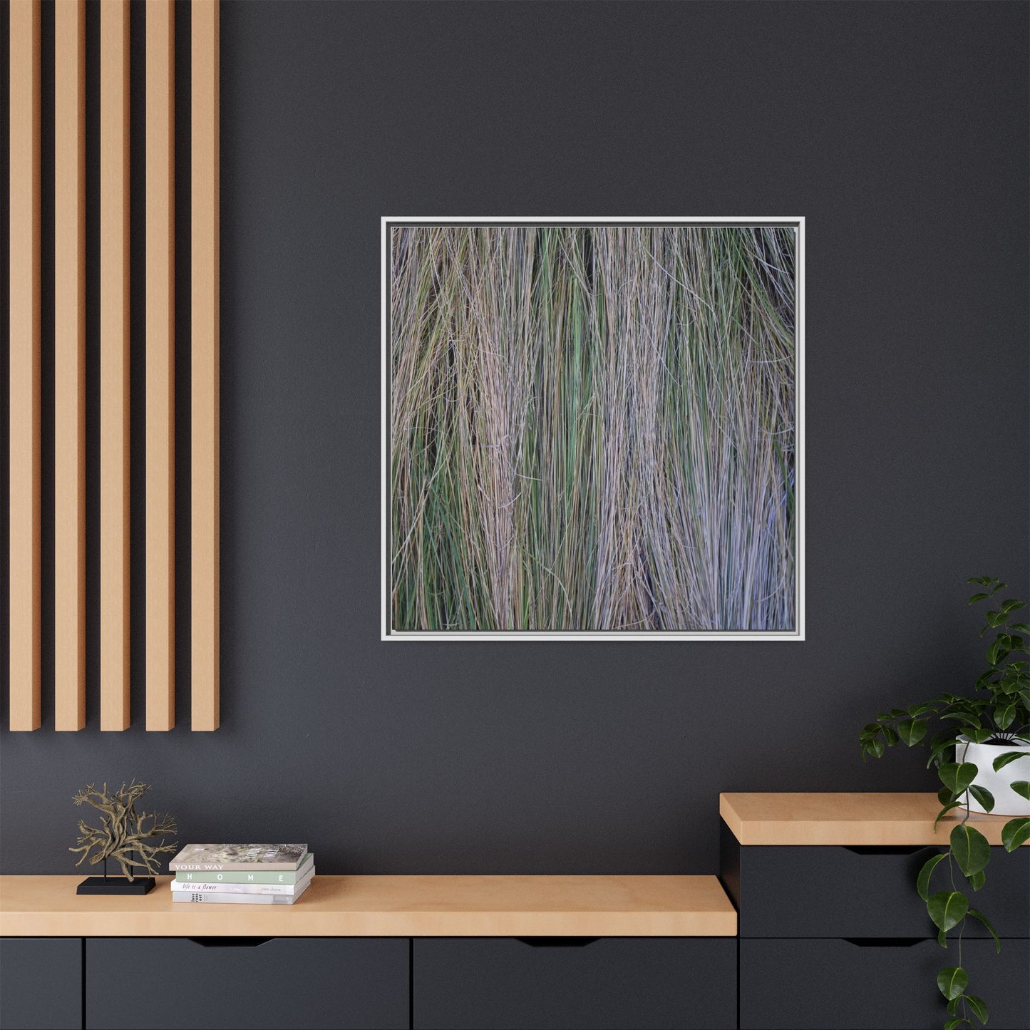 Whispers of Silver Grass - Unique Stretched Canvas Wall Art - Art By Earth