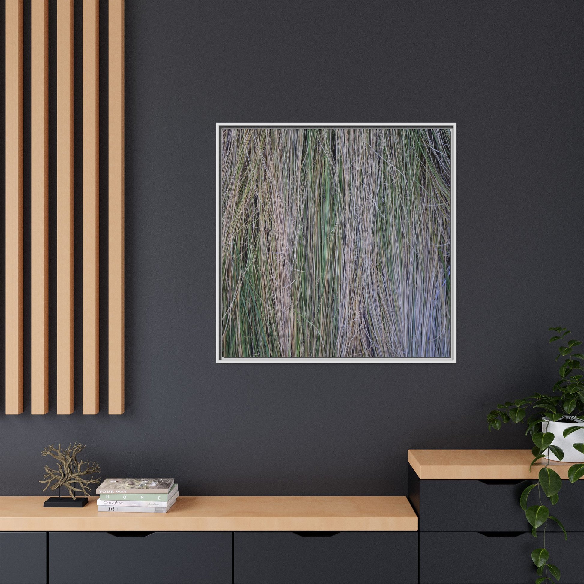 Whispers of Silver Grass - Unique Stretched Canvas Wall Art - Art By Earth
