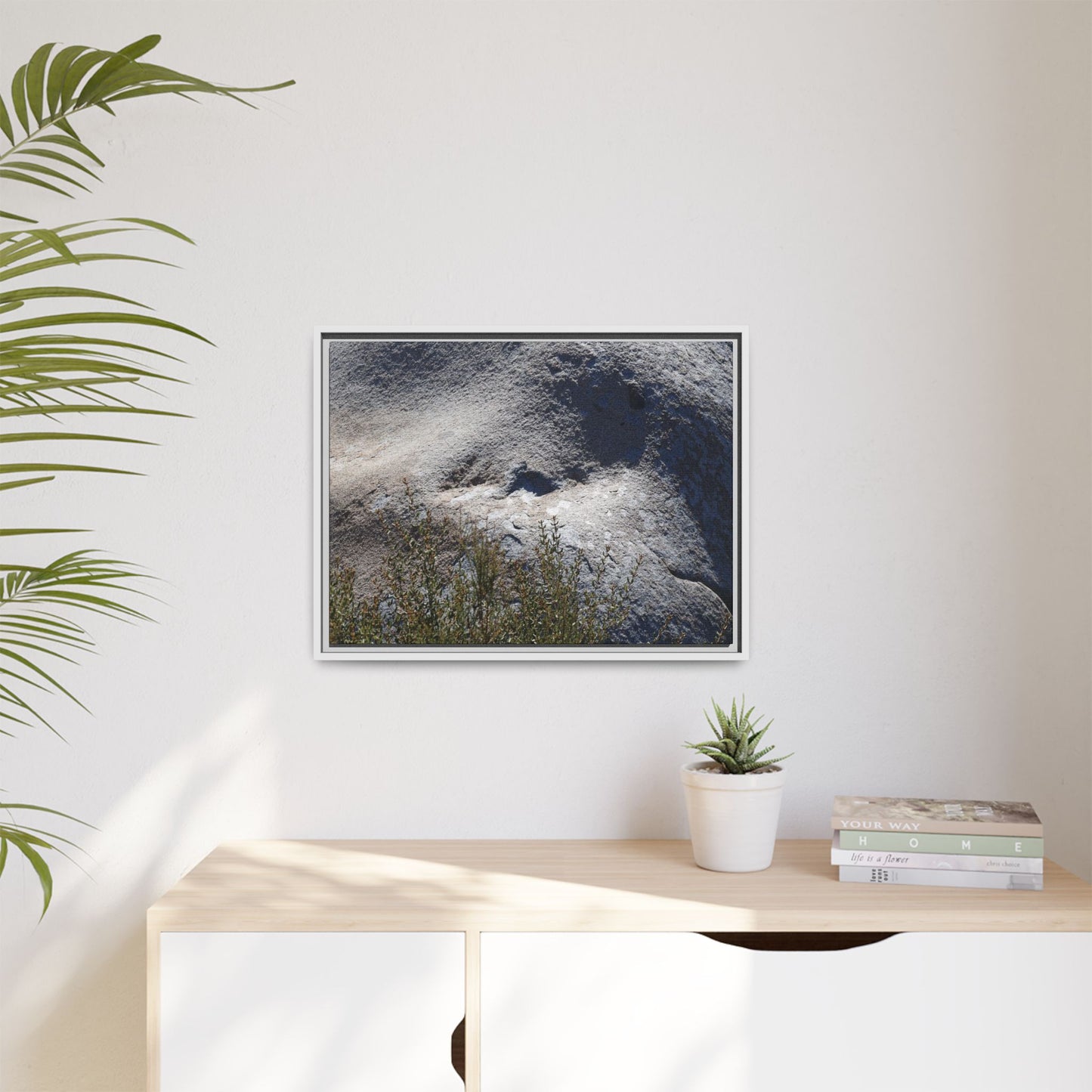 Weathered Boulder with Character - Unique Stretched Canvas Wall Art