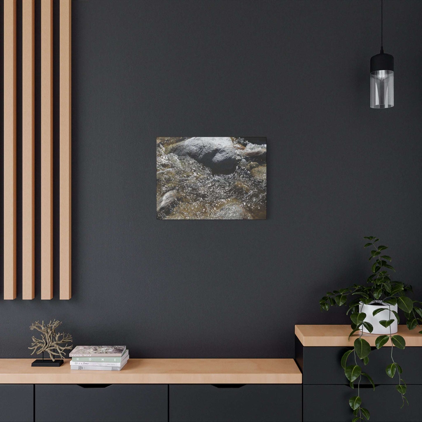 Rocky Stream - Unique Frameless Canvas Wall Art - Art By Earth