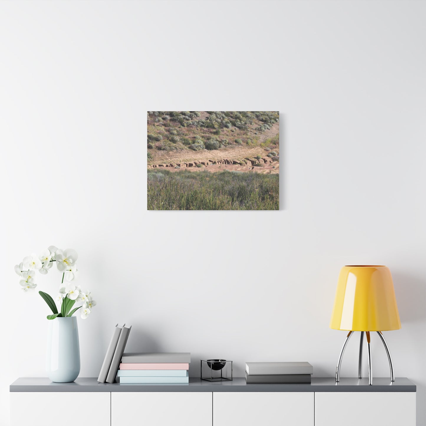 Ancient Dwellings in the Desert Valley - Unique Frameless Canvas Wall Art - Art By Earth
