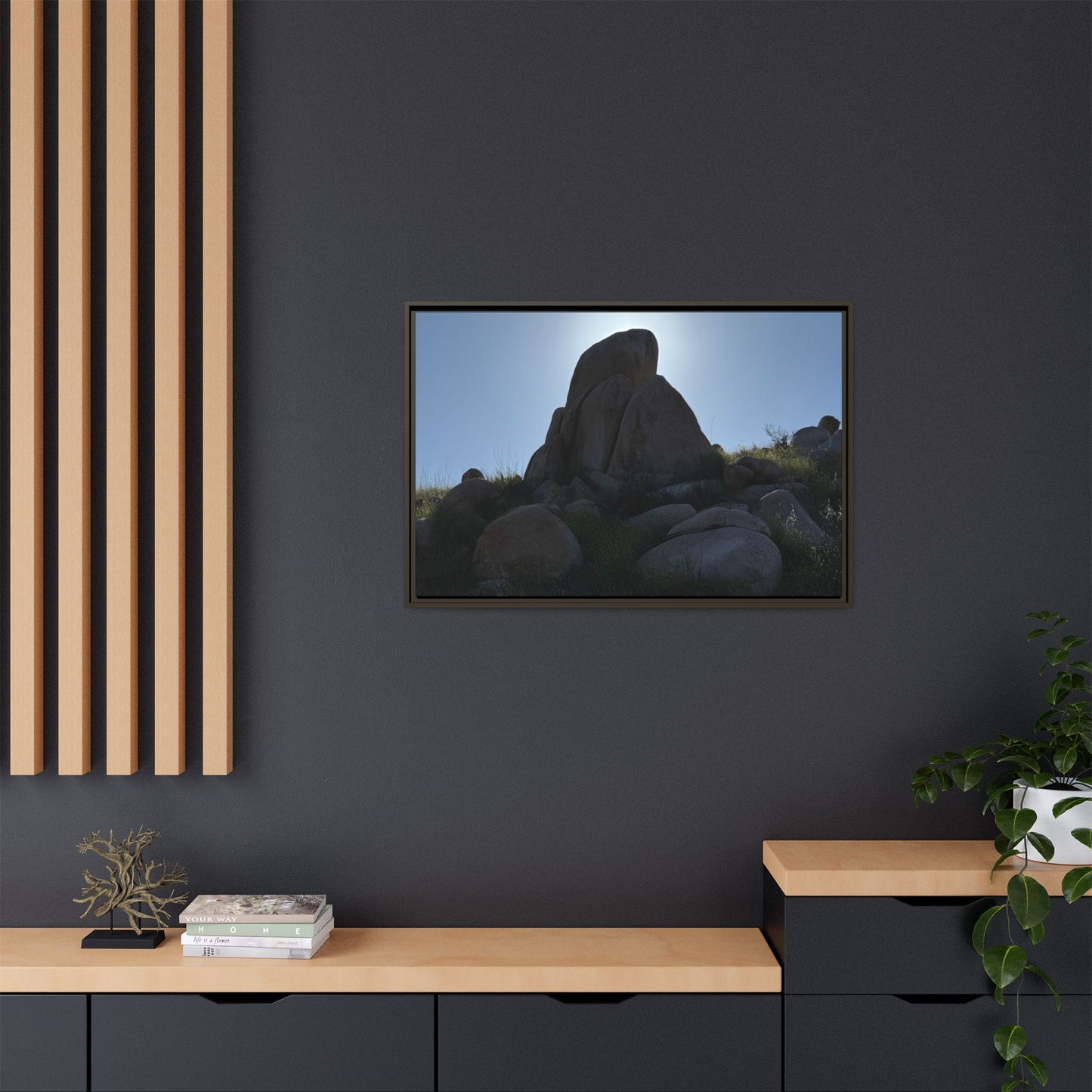 Boulder Silhouette - Unique Stretched Canvas Wall Art - Art By Earth