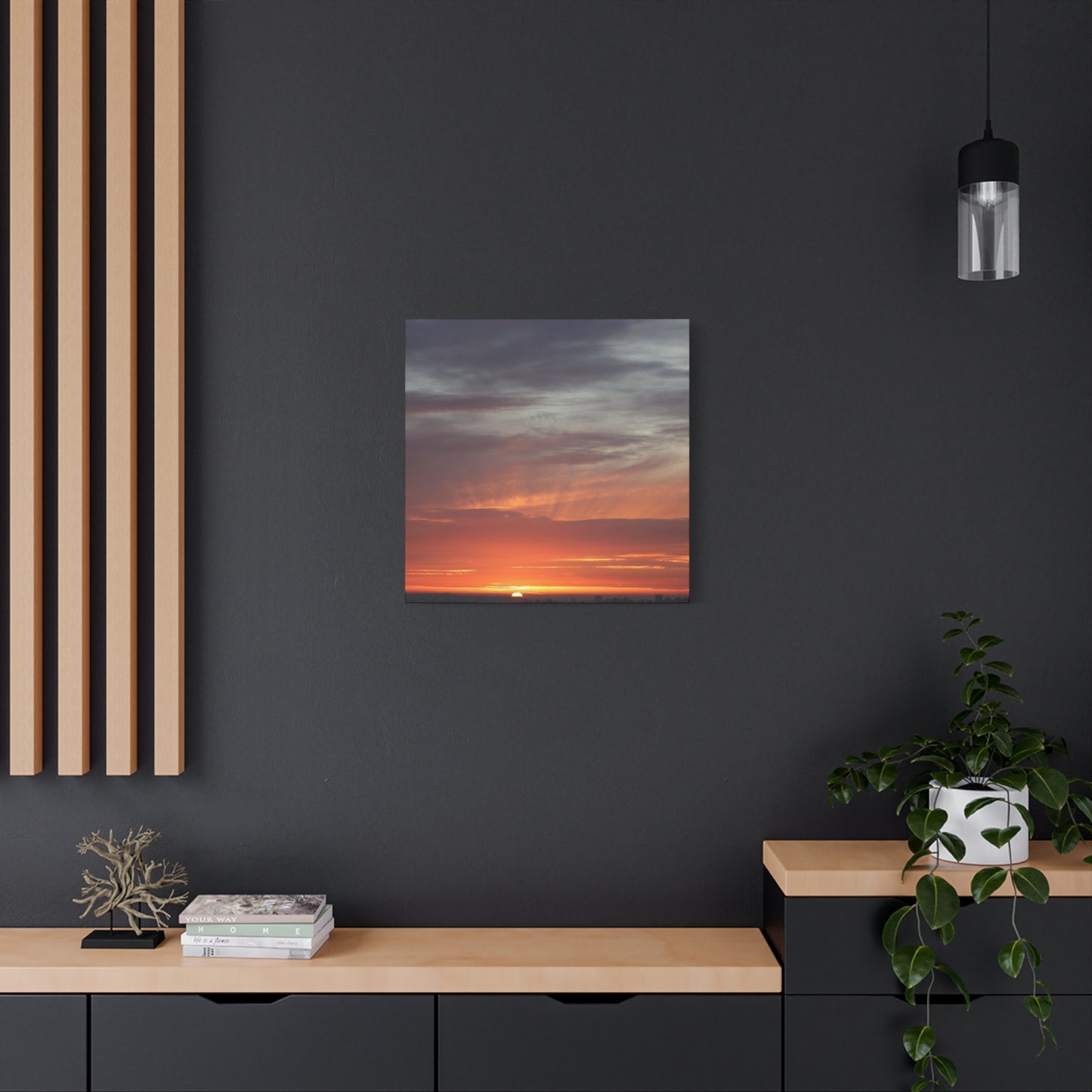 Horizon's Ember - Unique Frameless Canvas Wall Art - Art By Earth