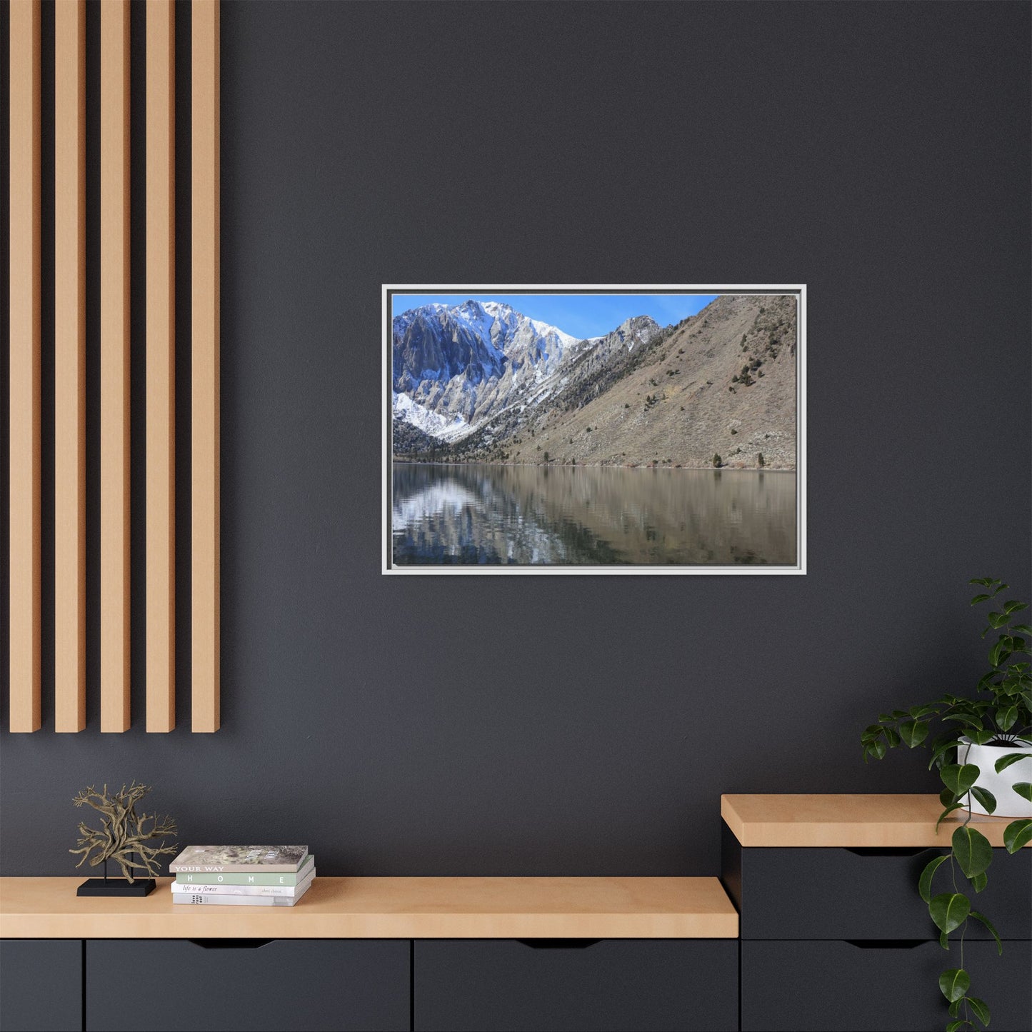 Mountain Mirror - Unique Stretched Canvas Wall Art