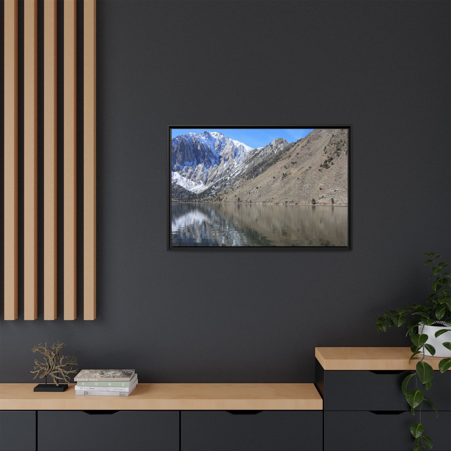 Mountain Mirror - Unique Stretched Canvas Wall Art