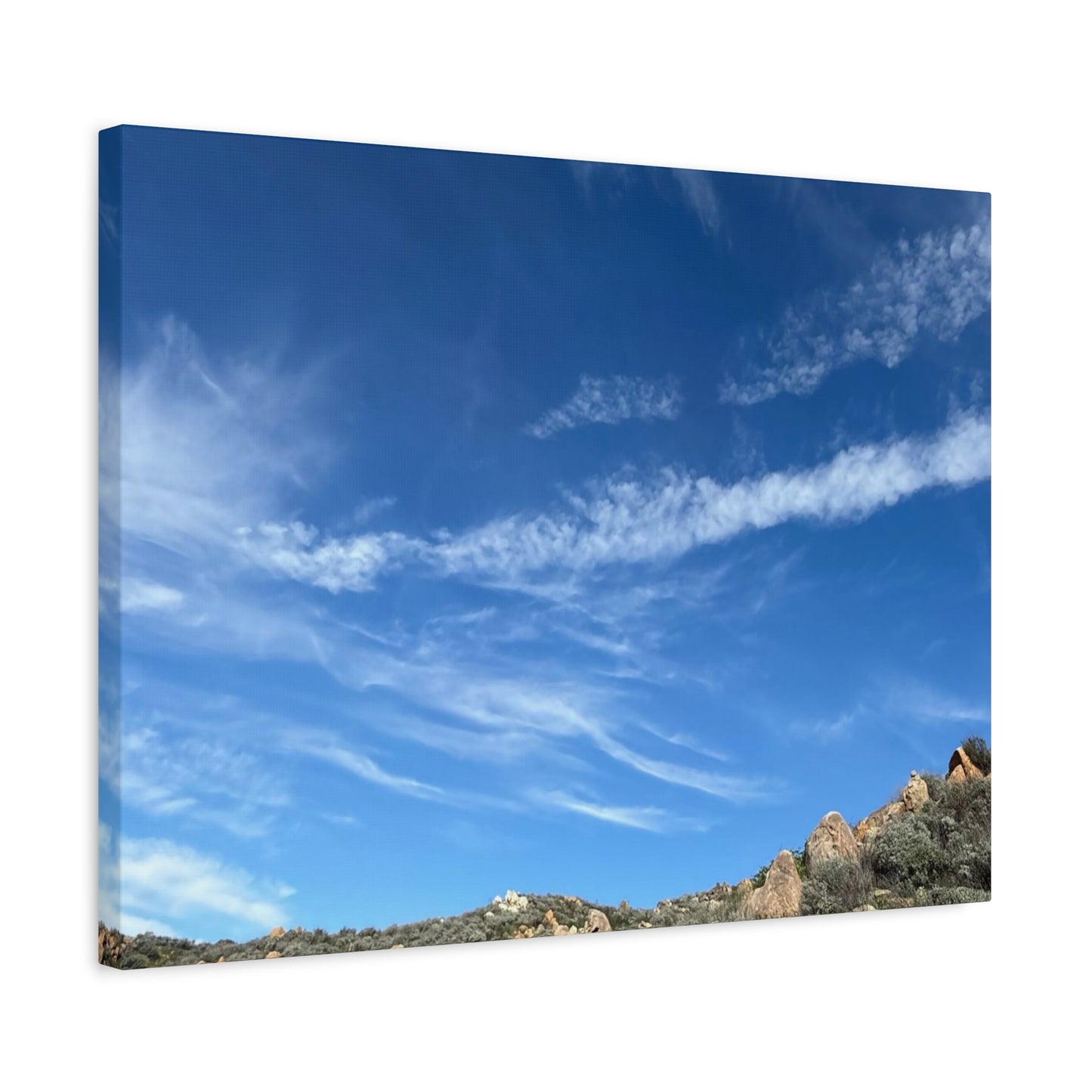 Desert Hills Under Blue Sky - Unique Frameless Canvas Wall Art - Art By Earth