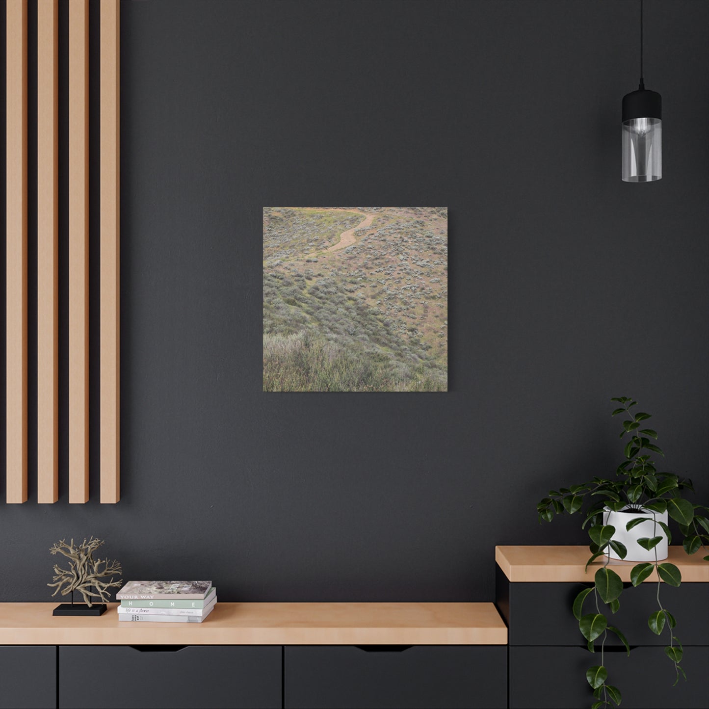 Desert Path Through Sagebrush - Unique Frameless Canvas Wall Art - Art By Earth