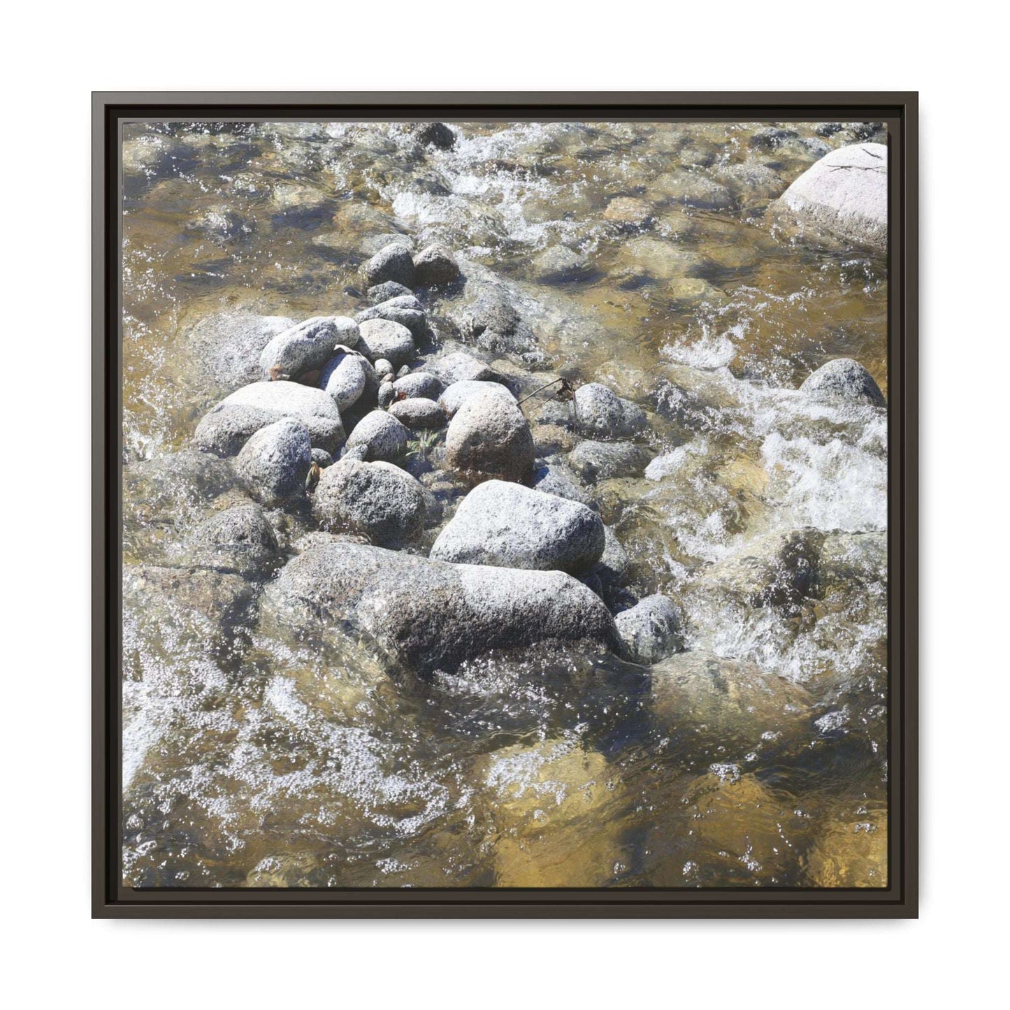 Mountain Stream Flow - Unique Stretched Canvas Wall Art - Art By Earth