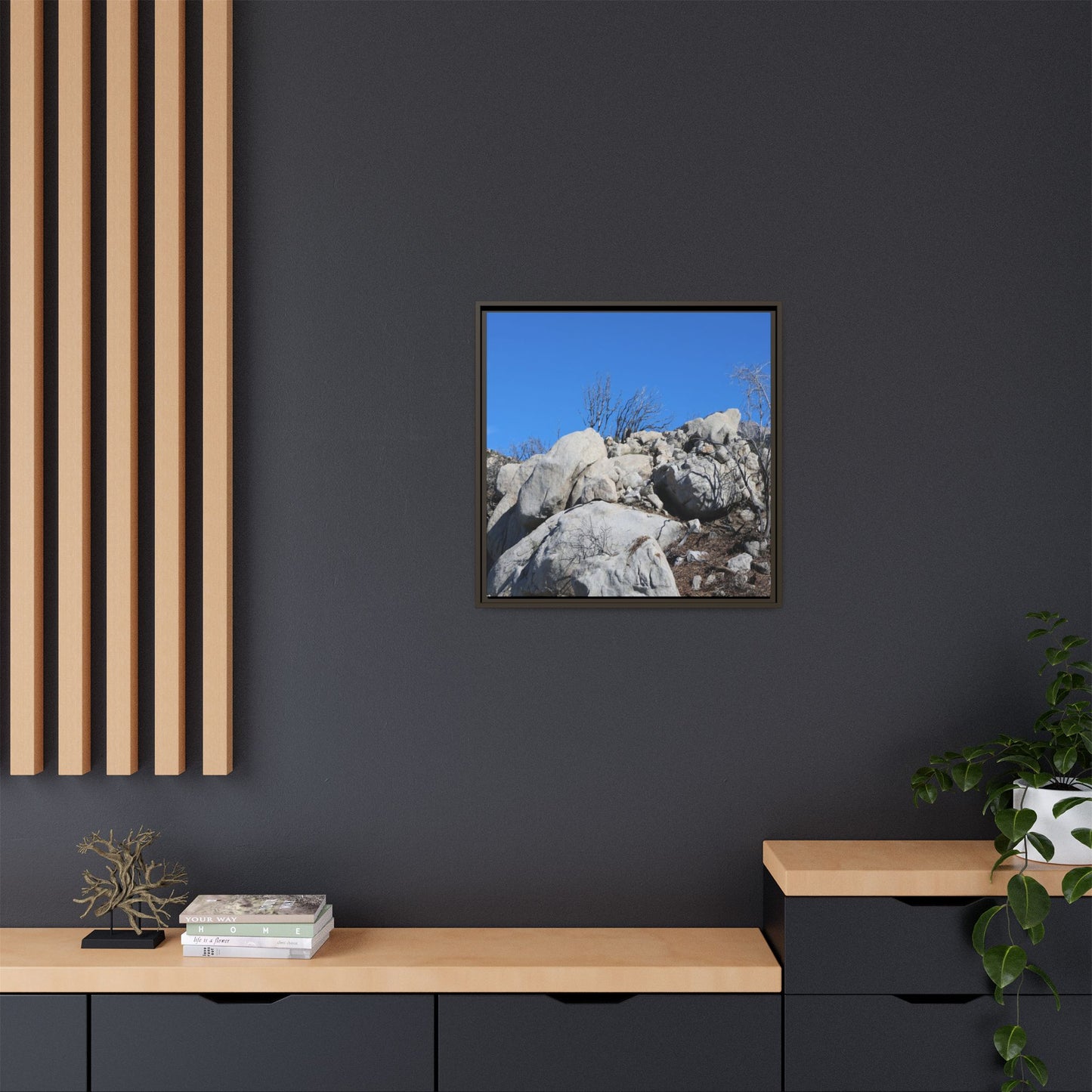Barren Landscape with Boulder Formations - Unique Stretched Canvas Wall Art - Art By Earth