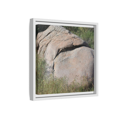 Stone Head Emerging from Earth - Unique Stretched Canvas Wall Art - Art By Earth