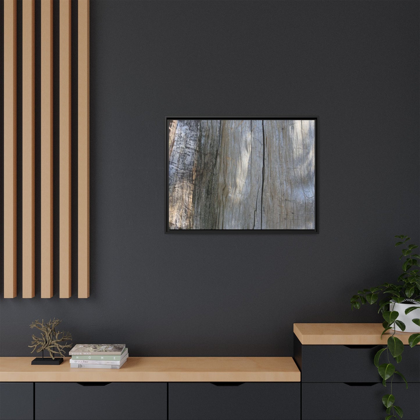 Cracked Timber Texture - Unique Stretched Canvas Wall Art
