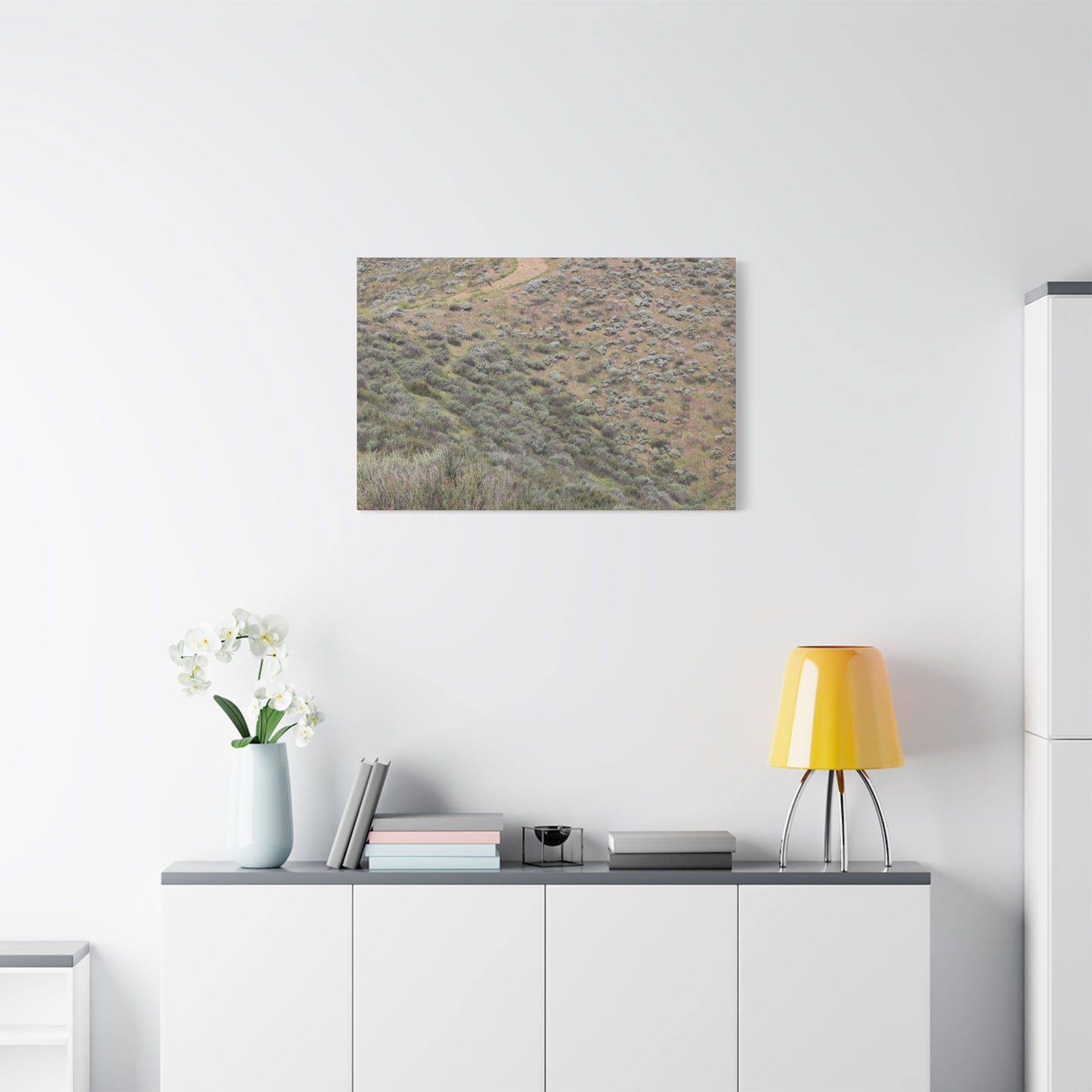 Desert Path Through Sagebrush - Unique Frameless Canvas Wall Art - Art By Earth