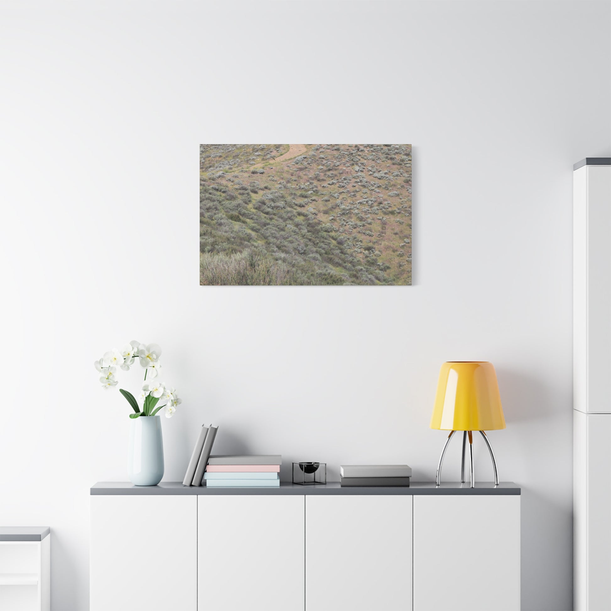 Desert Path Through Sagebrush - Unique Frameless Canvas Wall Art - Art By Earth