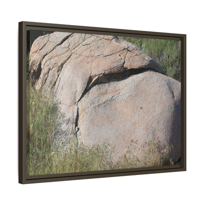 Stone Head Emerging from Earth - Unique Stretched Canvas Wall Art - Art By Earth