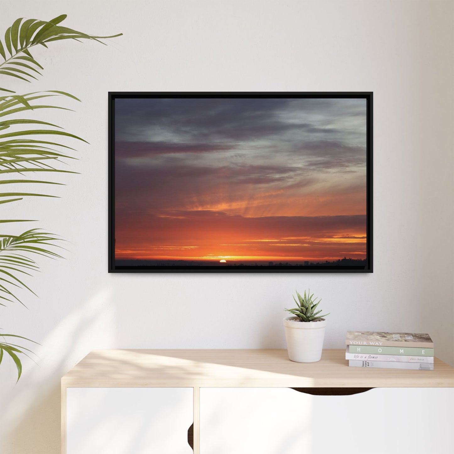 Fiery Horizon - Unique Stretched Canvas Wall Art - Art By Earth