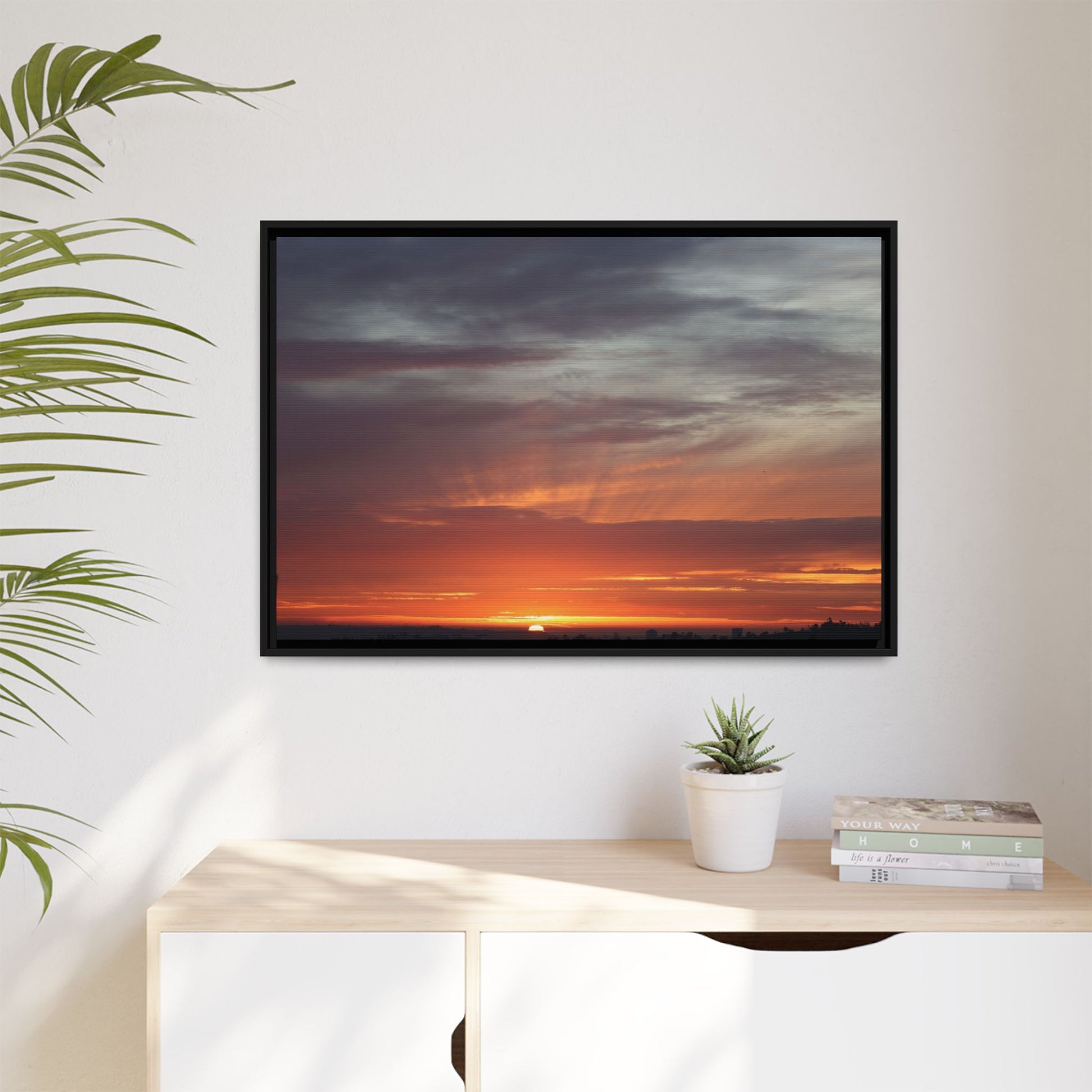 Fiery Horizon - Unique Stretched Canvas Wall Art - Art By Earth