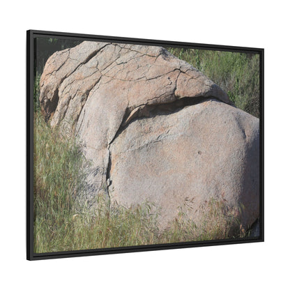 Stone Head Emerging from Earth - Unique Stretched Canvas Wall Art - Art By Earth