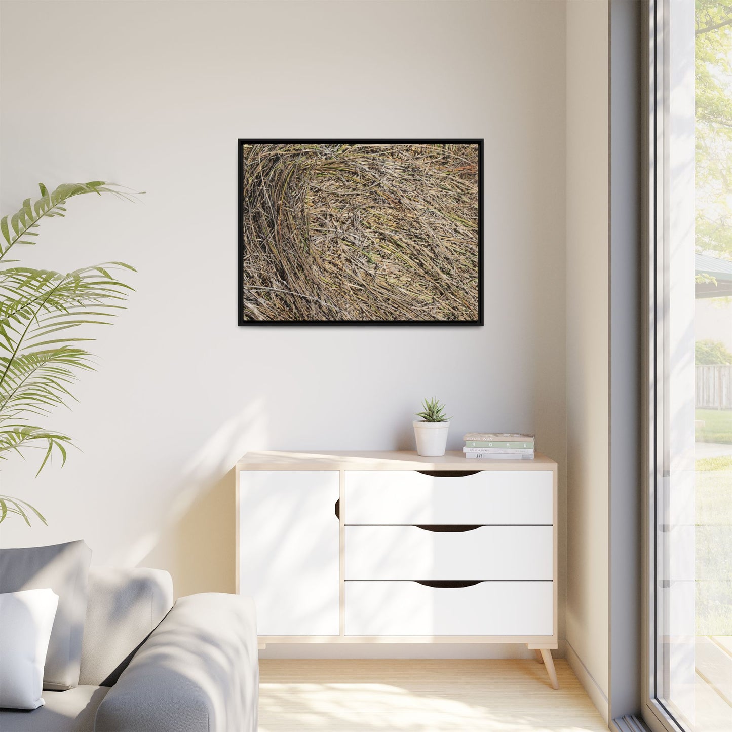 Tangled Grass Symphony - Unique Stretched Canvas Wall Art - Art By Earth