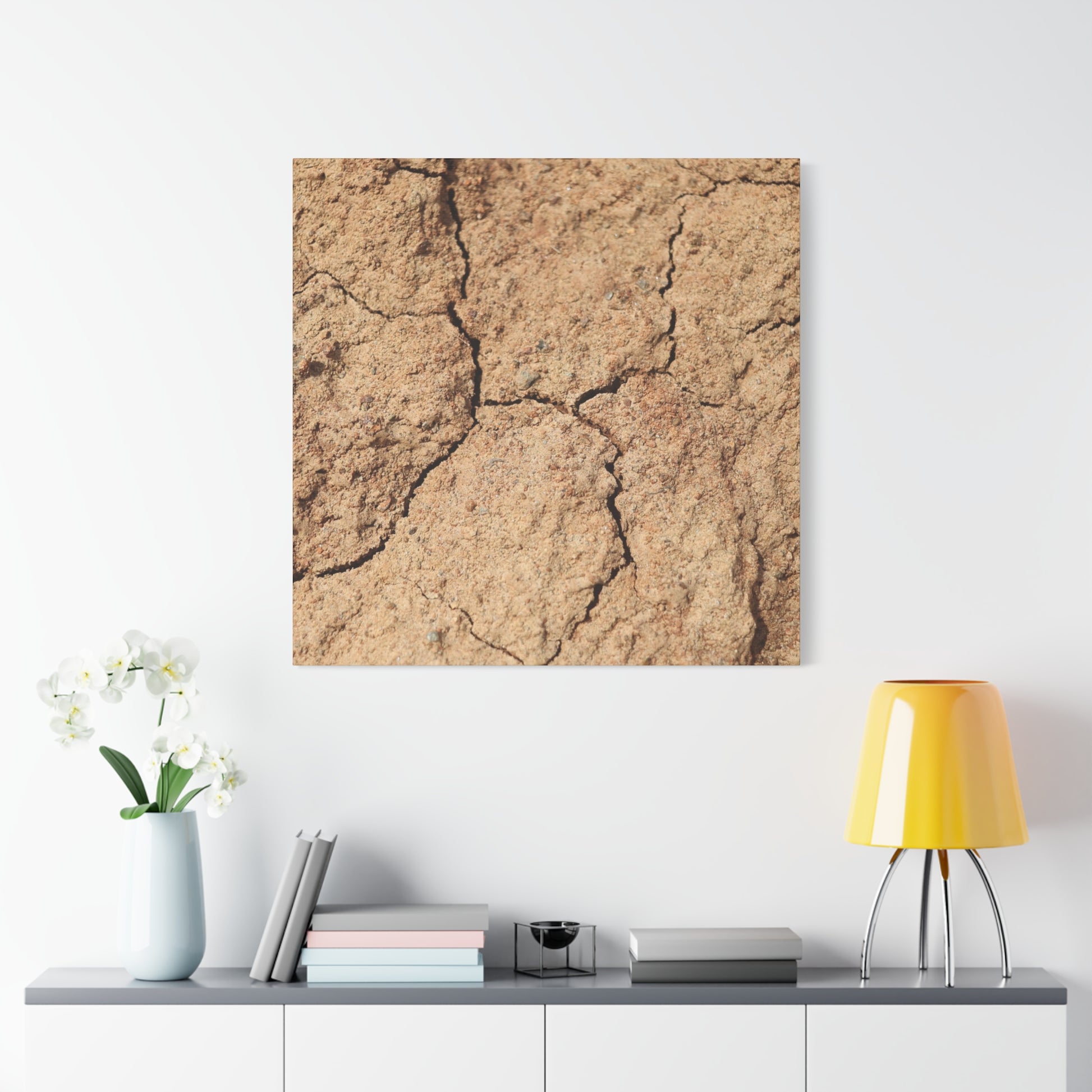 Cracked Earth's Lament - Unique Frameless Canvas Wall Art - Art By Earth