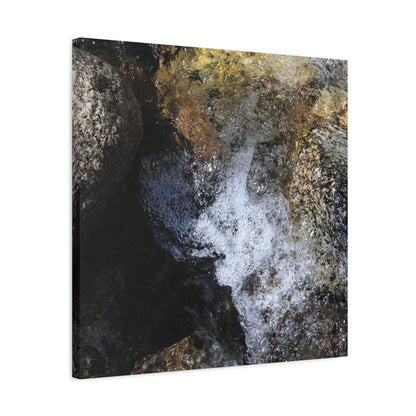 Water's Whisper Between Stone - Unique Frameless Canvas Wall Art - Art By Earth