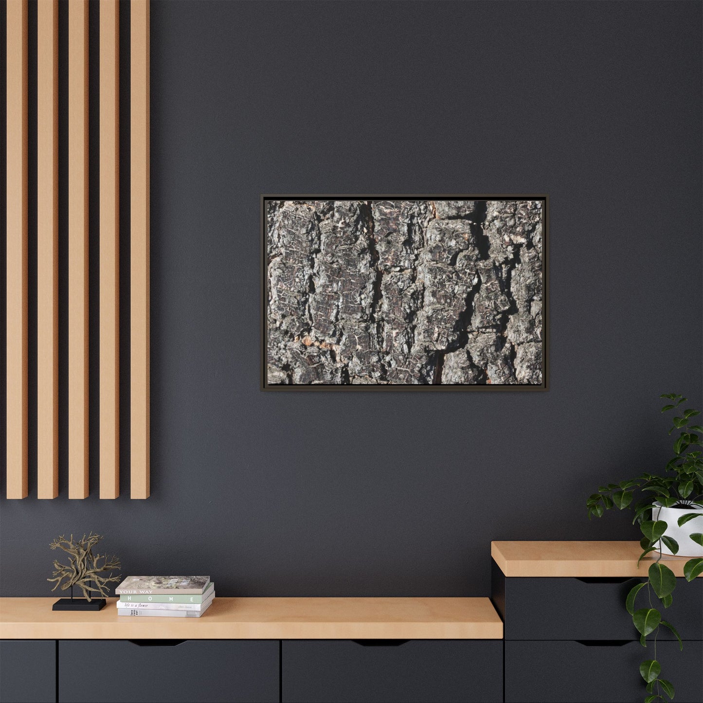 Bark Study in Gray - Unique Stretched Canvas Wall Art - Art By Earth