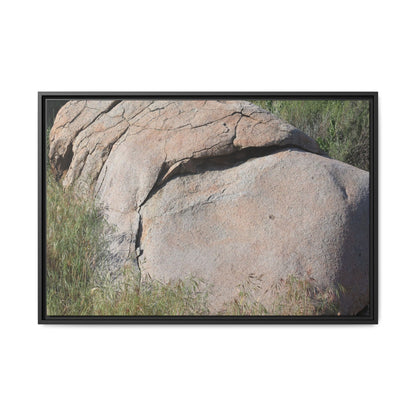 Stone Head Emerging from Earth - Unique Stretched Canvas Wall Art - Art By Earth