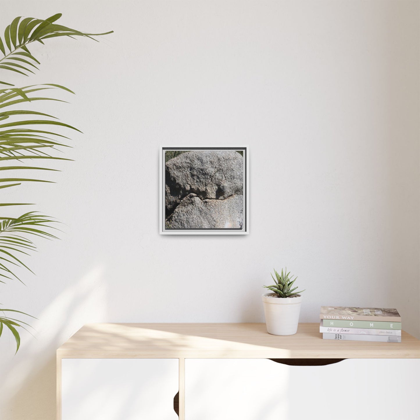 Stone Skull in Desert - Unique Stretched Canvas Wall Art